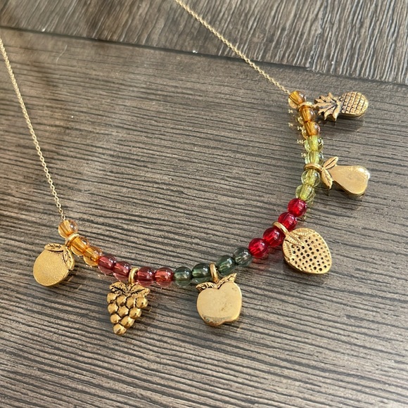Vintage Fruit & Acrylic Bead Necklace - Picture 2 of 16
